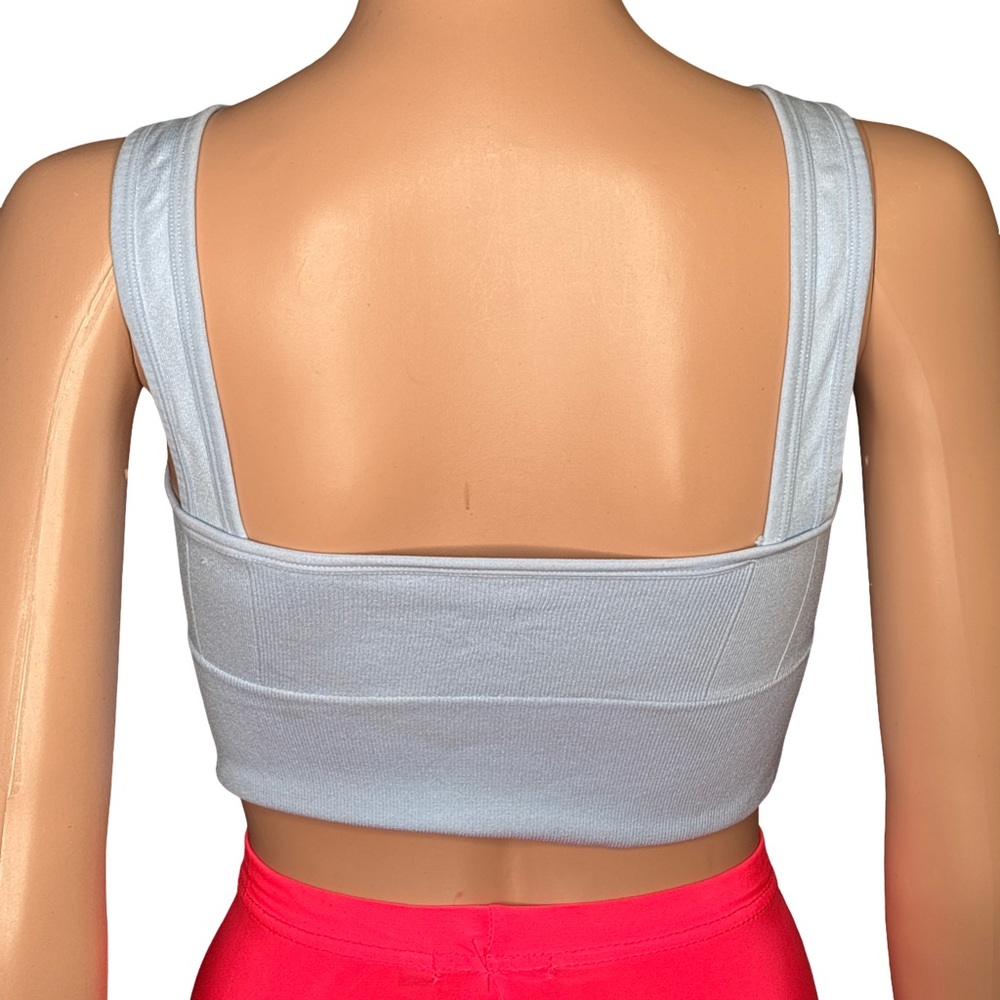 Light Blue Ribbed Sports Bra Small - Picture 3 of 4